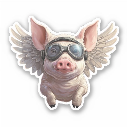 Fliegen Schweine mit Googles-Aufkleber Aufkleber (Vorderseite)