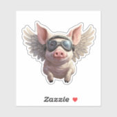 Fliegen Schweine mit Googles-Aufkleber Aufkleber (Blatt)