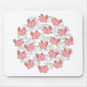 Fliegen-Schweine mousepad