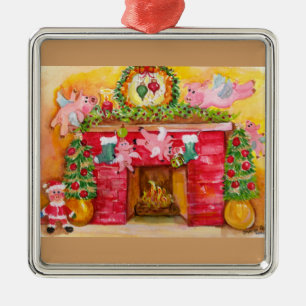 Fliegen-Schweine verzieren Herd-u. Ornament Aus Metall