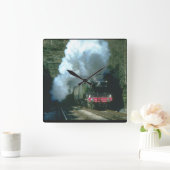 Fliegen Scotsman erreichte between_Steam Züge Quadratische Wanduhr (Zuhause)