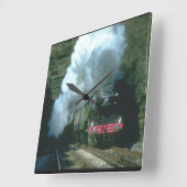 Fliegen Scotsman erreichte between_Steam Züge Quadratische Wanduhr (Winkel)