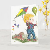 Fliegen Sie eine leere Grußkarte Karte (Gelbe Blume)