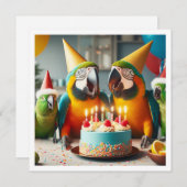 Fliegen Sie fort! Papageiengeburt, Vogelgeburt Einladung (Vorne/Hinten)