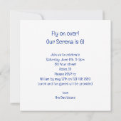 Fliegen Sie fort! Papageiengeburt, Vogelgeburt Einladung (Rückseite)