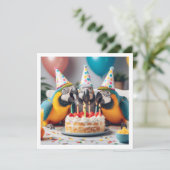 Fliegen Sie fort! Papageiengeburt, Vogelgeburt Einladung (Stehend Vorderseite)