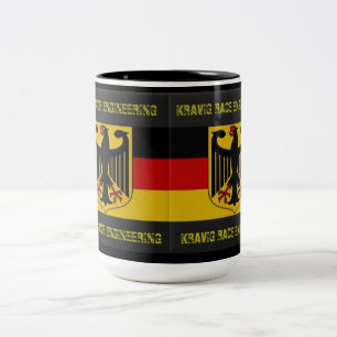 FLIEGEN SIE IHR FLAG DEUTSCHES RACING-DESIGN  ZWEIFARBIGE TASSE