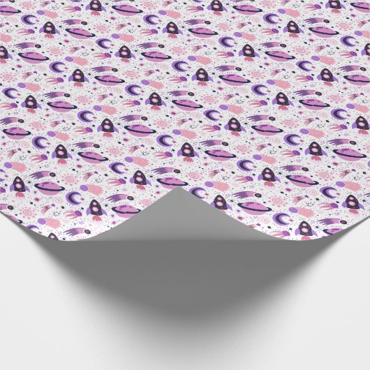 Fliegen Sie ins All! Geschenkpapier (Ecke)