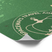 Fliegen Sie mich zum Moon Vintage Travel Poster (Ecke)