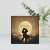 Fliegen Sie mich zur Mond-Hochzeits-Einladung Einladung (Stehend Vorderseite)