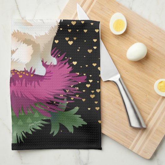 FLIEGEN SIE MIR IN DIE MOON Küchenhandtuch blK Hin Geschirrtuch (Viertel Falte)