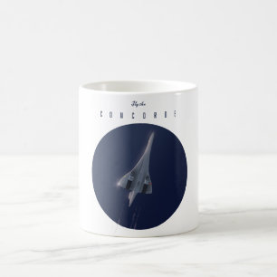 Fliegen Sie mit dem Concorde-Reiseplakat Kaffeetasse