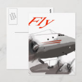 Fliegen Sie mit Lockheed Constellation Postkarte (Vorne/Hinten)