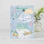 Fliegen Sie mit mir Flugzeuge Boy Birthday Party A Ankündigung (Stehend Vorderseite)