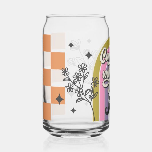 Fliegen Sie mit mir Halloween Glas, Fall Saison Ge Dosenglas (Vorderseite)