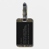 Fliegen Sie mit mir Metallic Gold Glitzer Travel D Gepäckanhänger (Rückseite vertikal)