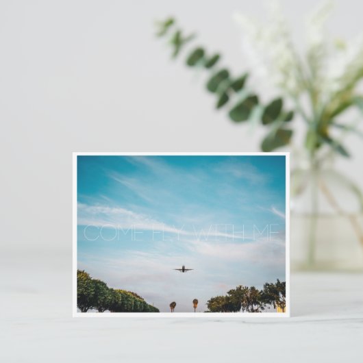 Fliegen Sie mit mir Postkarte (Stehend Vorderseite)
