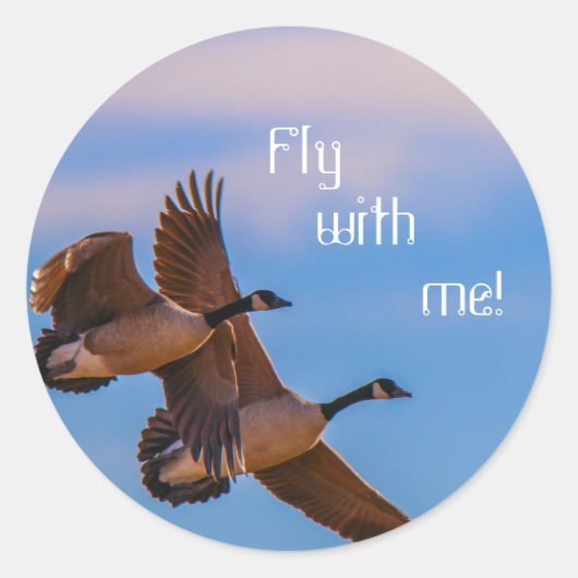 Fliegen Sie mit mir! Runder Aufkleber (Vorderseite)