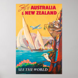 Fliegen Sie nach Australien und Neuseeland, sehen  Poster
