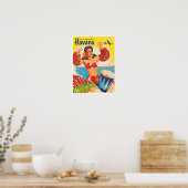 Fliegen Sie nach Havanna Vintage Reiseplakat Poster (Küche)
