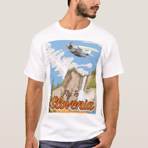 Fliegen Sie nach Slowenien Holz-Wandkunst Einkaufs T-Shirt