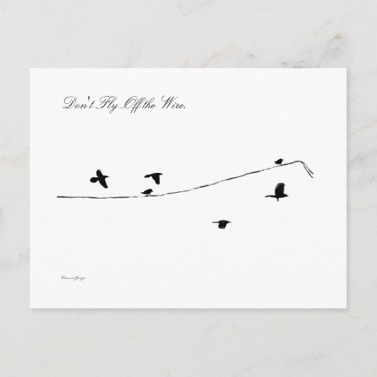 Fliegen Sie nicht vom Kabel ab Postkarte (Vorderseite)