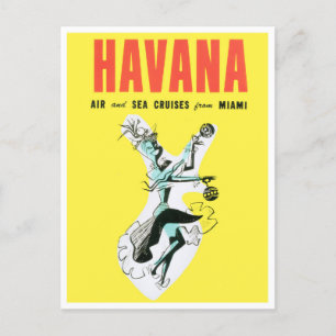 Fliegen Sie, um Kuba zu bereisen Vintage-Reisepost Postkarte