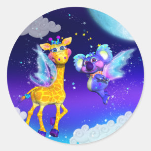 Fliegen Sie weg mit mir Aufklebern Runder Aufkleber