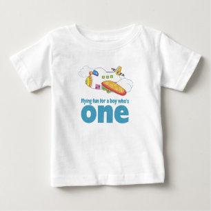 Fliegen-Spaß für einen Jungen, der 1 ist Baby T-shirt