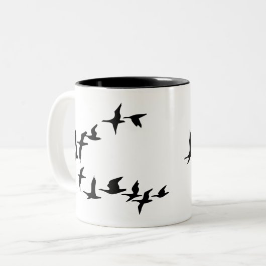 Fliegen-Südgans-Kaffee-Tasse Zweifarbige Tasse (Vorderseite Links)