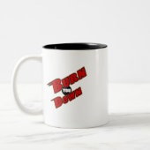 Fliegen-Tiger-Tasse Zweifarbige Tasse (Links)