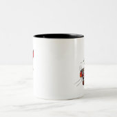 Fliegen-Tiger-Tasse Zweifarbige Tasse (Mittel)
