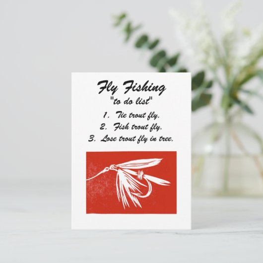 Fliegen "To do list" Postkarte (Stehend Vorderseite)