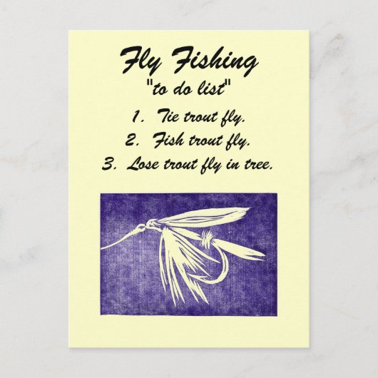 Fliegen "To do list" Postkarte (Vorderseite)