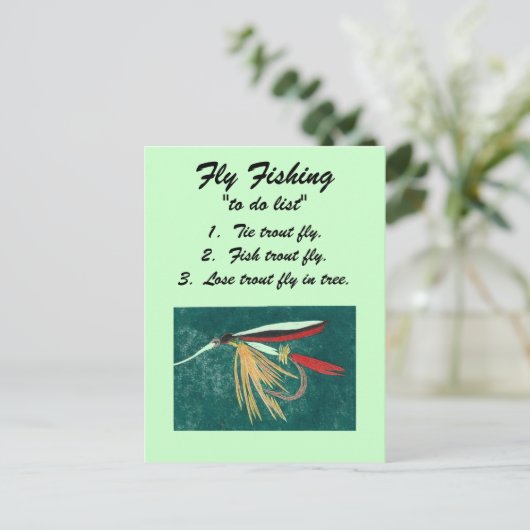 Fliegen "To do list" Postkarte (Stehend Vorderseite)