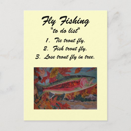 Fliegen "To do list" Postkarte (Vorderseite)