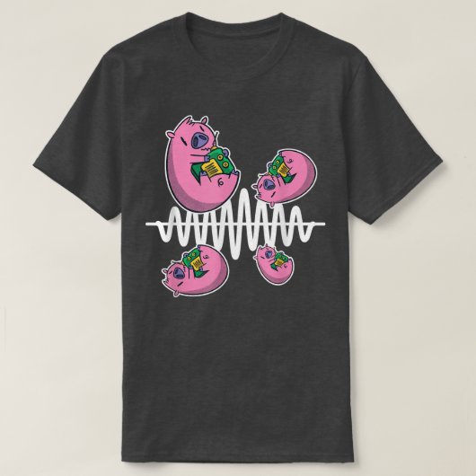Fliegen um den Funkbetreiber Frequency Waves Ham T-Shirt (Design vorne)