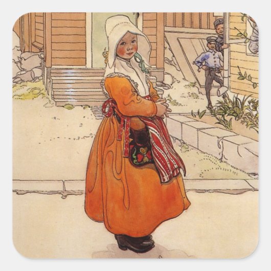 Fliegen um den Zucker Quadratischer Aufkleber (Vorderseite)