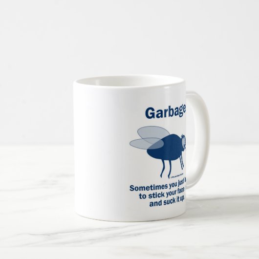 Fliegen und Abfall Kaffeetasse (VorderseiteRechts)