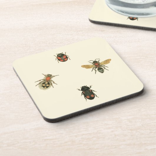 Fliegen und Käfer von Vision Studio Getränkeuntersetzer (Linke Seite)