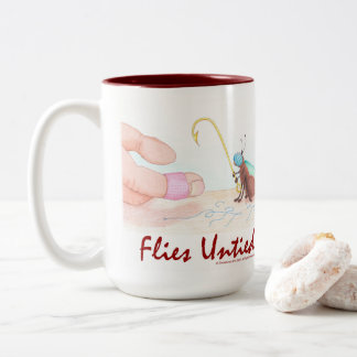 Fliegen ungebunden zweifarbige tasse