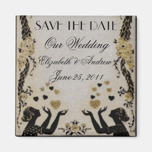 Fliegen-Valentinsgrüße ~ Hochzeits-Braut-Datum Magnet