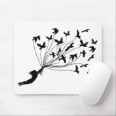 Fliegen-Vögel auf Schnur-Mausunterlage Mousepad (Mit Mouse)