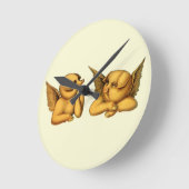 Fliegen von Engel Schweinen mit Flügeln Fantasy An Runde Wanduhr (Winkel)