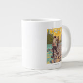 Fliegen von FrauenIdahoVintage Reiseplaner Jumbo-Tasse (Vorderseite Rechts)