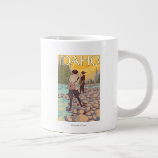 Fliegen von FrauenIdahoVintage Reiseplaner Jumbo-Tasse (Rechts)