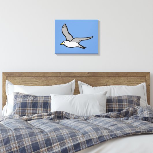 Fliegen von Seagull. Ein Vogel im Flug Leinwanddruck (Insitu (Schlafzimmer))
