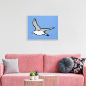 Fliegen von Seagull. Ein Vogel im Flug Leinwanddruck (Insitu (Wohnzimmer))