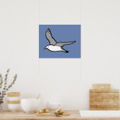 Fliegen von Seagull. Ein Vogel im Flug Poster (Küche)