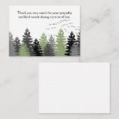 Fliegen von Vögeln auf Waldbaum nach Beerdigung Mitteilungskarte (Vorne/Hinten)